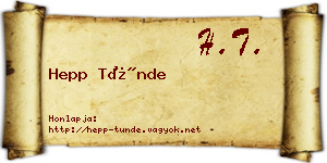 Hepp Tünde névjegykártya